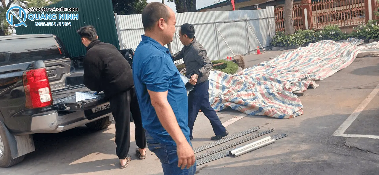 Công tác lấy mẫu thép thực tế tại hiện trường